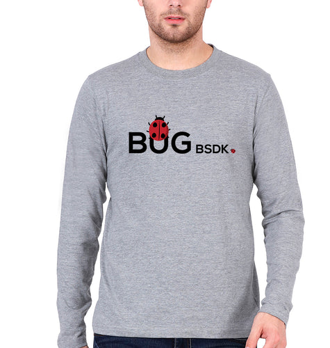 Bug Bsdk Full Sleeves T-Shirt for Men-Grey Melange-Ektarfa.online