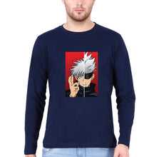 Load image into Gallery viewer, Sukuna Anime Full Sleeves T-Shirt for Men-S(38 Inches)-Navy Blue-Ektarfa.online
