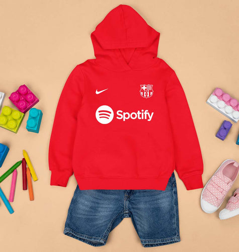 Barcelona 2022-23 Kids Hoodie for Boy/Girl-RED-Ektarfa.online