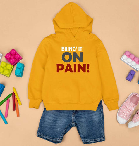 Gym Pain Kids Hoodie for Boy/Girl-Mustard Yellow-Ektarfa.online