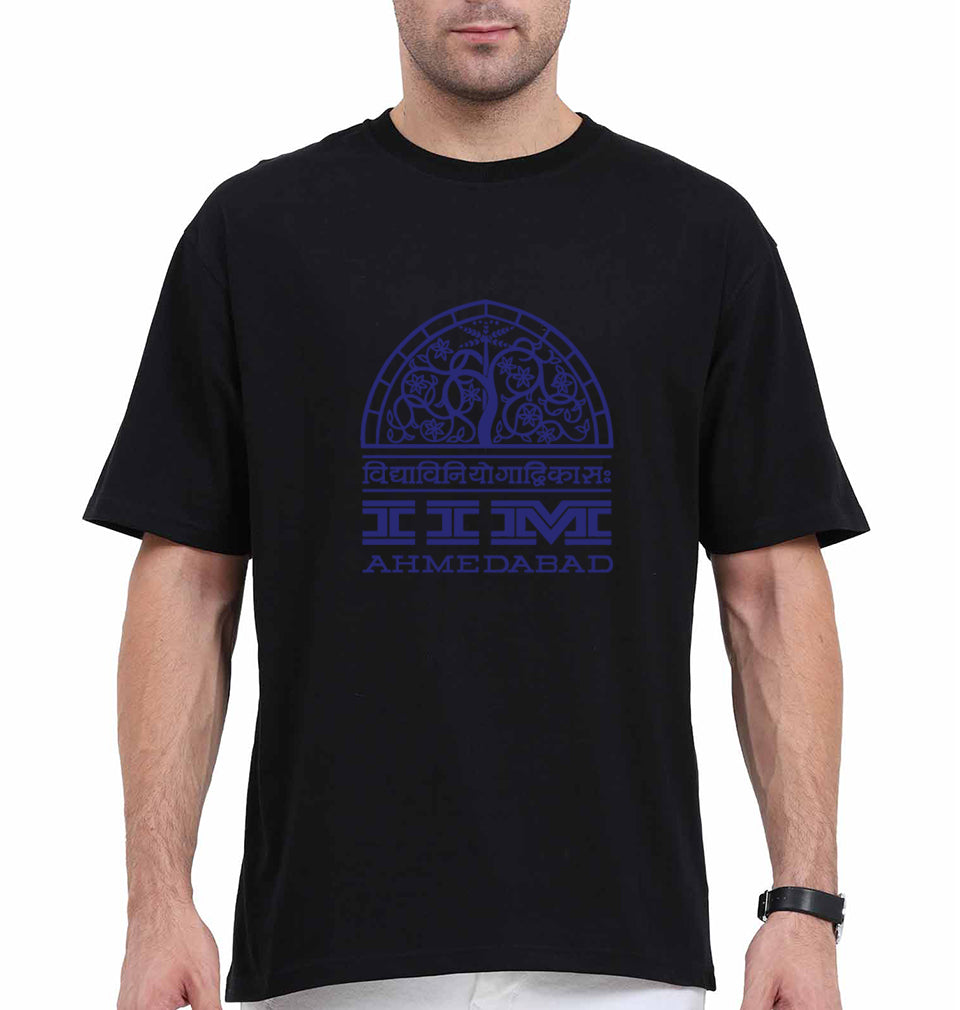 IIM Ahmedabad Oversized T-Shirt for Men-Black-Ektarfa.online