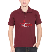 Load image into Gallery viewer, Born United Live United Die United Polo T-Shirt for Men-S(38 Inches)-Maroon-Ektarfa.co.in
