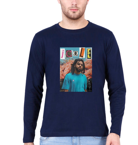 J. Cole Full Sleeves T-Shirt for Men-S(38 Inches)-Navy Blue-Ektarfa.online