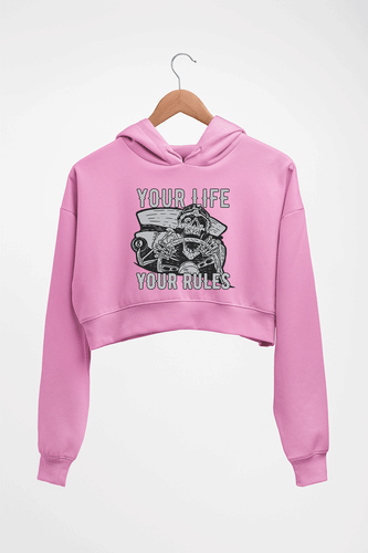 Skull Crop HOODIE FOR WOMEN-Light Baby Pink-Ektarfa.online