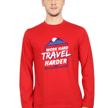 Load image into Gallery viewer, Travel Harder Full Sleeves T-Shirt for Men-Red-Ektarfa.online
