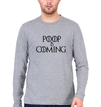 Load image into Gallery viewer, Poop Is Coming Full Sleeves T-Shirt for Men-Grey Melange-Ektarfa.online
