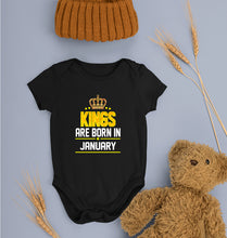 Load image into Gallery viewer, Kings Are Born In January Kids Romper For Baby Boy/Girl-0-5 Months(18 Inches)-Black-Ektarfa.online
