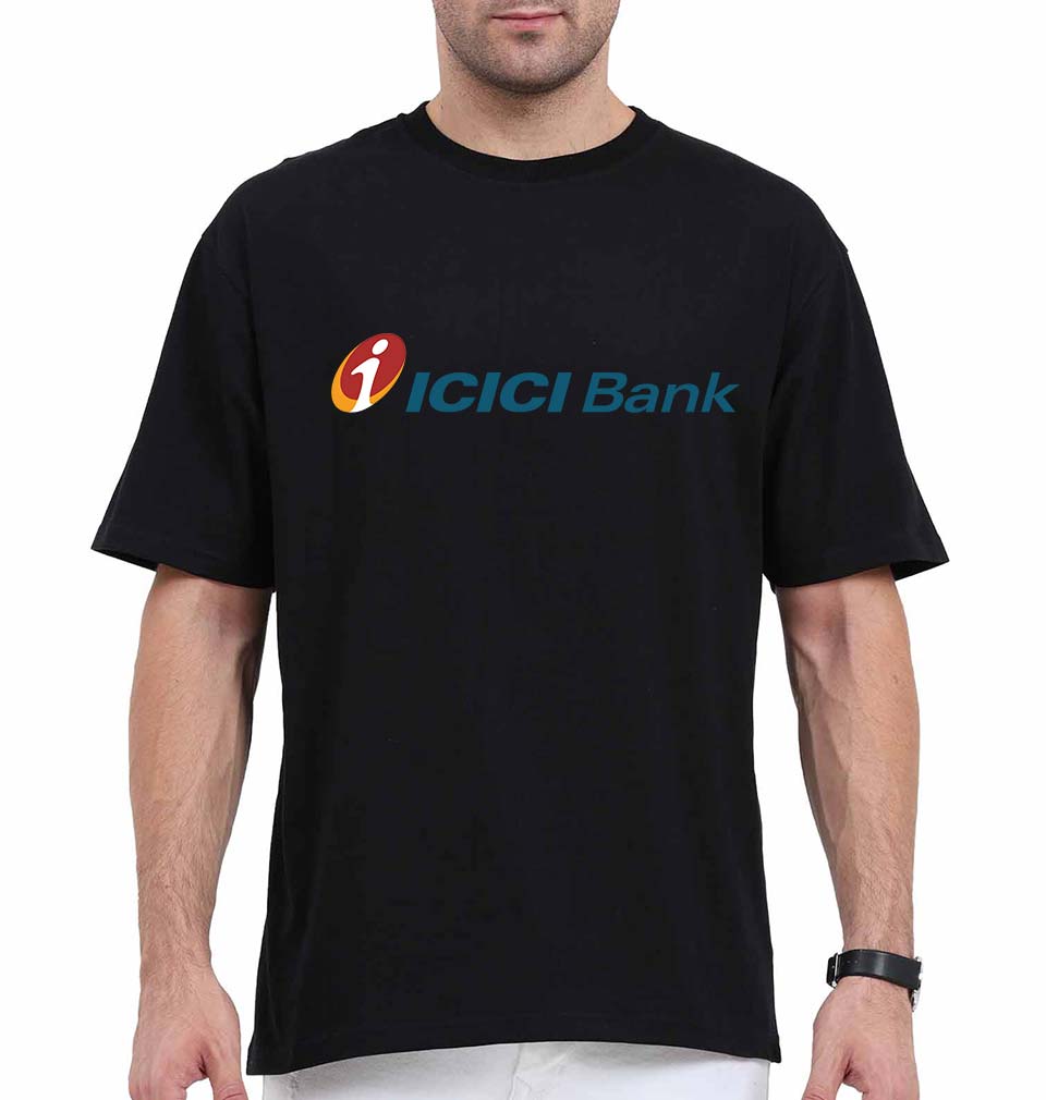 ICICI Bank Oversized T-Shirt for Men-Black-Ektarfa.online