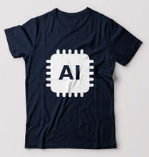 Load image into Gallery viewer, Artificial intelligence (AI) T-Shirt for Men-Navy Blue-Ektarfa.online
