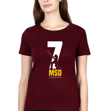 Load image into Gallery viewer, MS Dhoni (MSD) T-Shirt for Women-Maroon-Ektarfa.online

