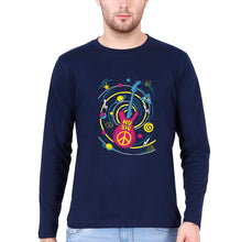 Load image into Gallery viewer, Psychedelic Music Full Sleeves T-Shirt for Men-Navy Blue-Ektarfa.online
