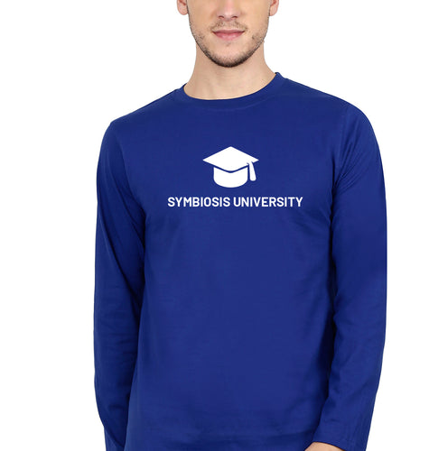 Symbiosis Full Sleeves T-Shirt for Men-Royal blue-Ektarfa.online
