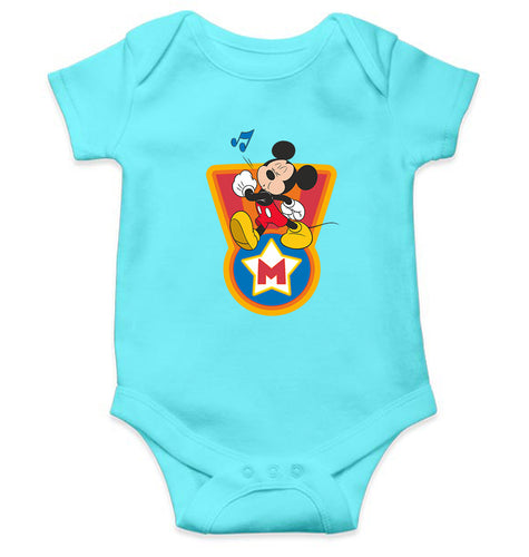 Mickey Mouse Kids Romper Kids Romper For Baby Boy/Girl-0-5 Months(18 Inches)-Sky Blue-Ektarfa.online