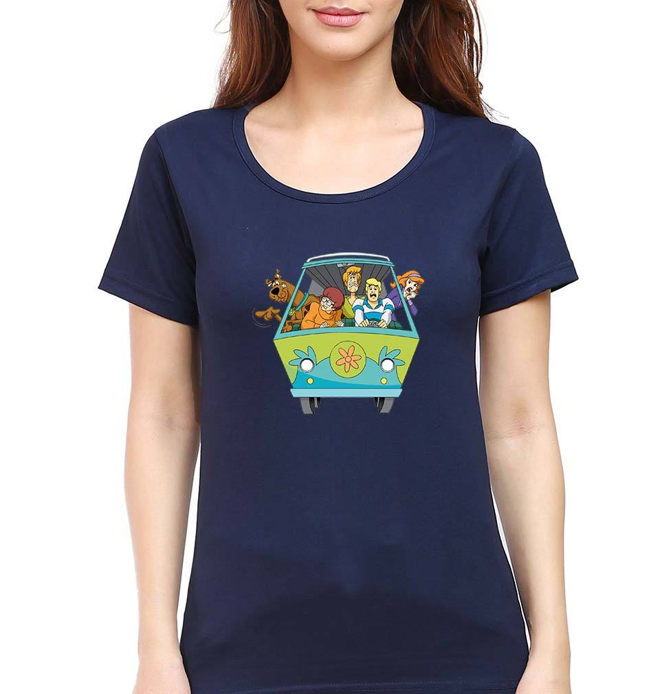 Scooby Doo T-Shirt for Women-XS(32 Inches)-Navy Blue-Ektarfa.online