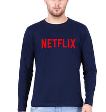 Load image into Gallery viewer, Netflix Full Sleeves T-Shirt for Men-Navy Blue-Ektarfa.online

