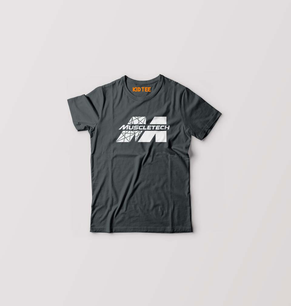 Muscletech Kids T-Shirt for Boy/Girl-Steel grey-Ektarfa.online
