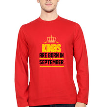 Load image into Gallery viewer, Kings Are Born In September Full Sleeves T-Shirt for Men-Red-Ektarfa.online
