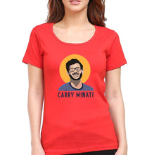 Load image into Gallery viewer, CarryMinati(Ajey Nagar) T-Shirt for Women-XS(32 Inches)-Red-Ektarfa.online
