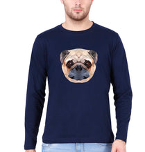 Load image into Gallery viewer, Pug Dog Full Sleeves T-Shirt for Men-S(38 Inches)-Navy Blue-Ektarfa.online
