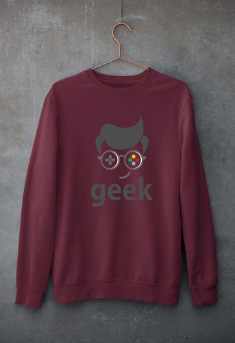Geek Unisex Sweatshirt for Men/Women-Maroon-Ektarfa.online
