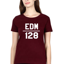 Load image into Gallery viewer, EDM T-Shirt for Women-XS(32 Inches)-Maroon-Ektarfa.online
