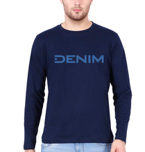 Load image into Gallery viewer, Denim Full Sleeves T-Shirt for Men-Navy Blue-Ektarfa.online
