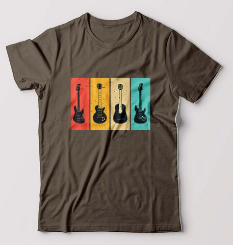 Guitar T-Shirt for Men-Olive Green-Ektarfa.online