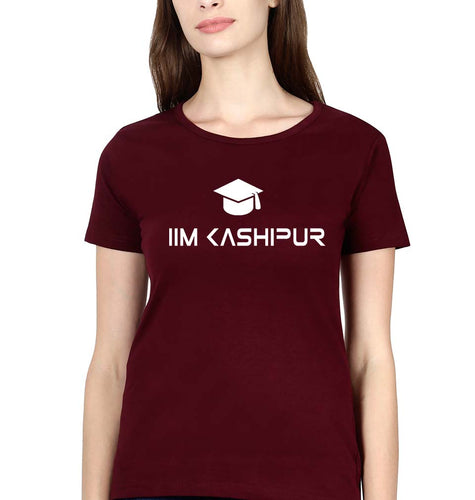 IIM Kashipur T-Shirt for Women-XS(32 Inches)-Maroon-Ektarfa.online