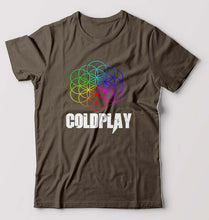 Load image into Gallery viewer, Coldplay T-Shirt for Men-S(38 Inches)-Olive Green-Ektarfa.online
