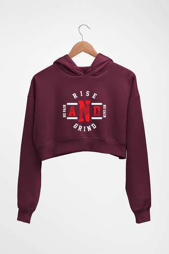 Rise & Grind Gym Crop HOODIE FOR WOMEN-Maroon-Ektarfa.online