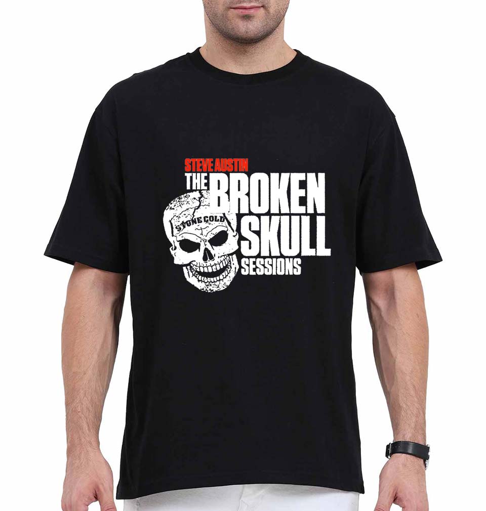 Stone Cold Steve Austin (WWE) Oversized T-Shirt for Men-Black-Ektarfa.online
