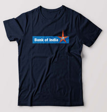 Load image into Gallery viewer, Bank of India T-Shirt for Men-S(38 Inches)-Navy Blue-Ektarfa.online
