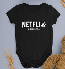 Load image into Gallery viewer, Netflix Weed &amp; Chill Kids Romper For Baby Boy/Girl-0-5 Months(18 Inches)-Black-Ektarfa.online
