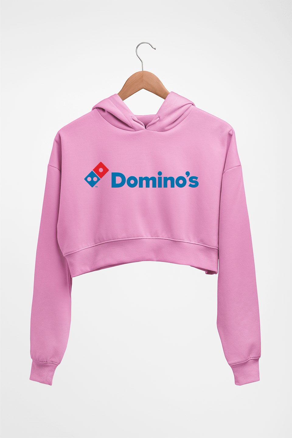 Domino's Crop HOODIE FOR WOMEN-Light Baby Pink-Ektarfa.online