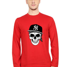 Load image into Gallery viewer, Hip Hop Skull NY Full Sleeves T-Shirt for Men-Red-Ektarfa.online
