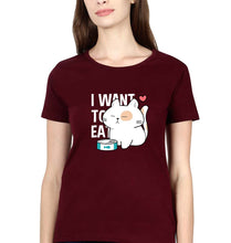 Load image into Gallery viewer, Cat T-Shirt for Women-XS(32 Inches)-Maroon-Ektarfa.online
