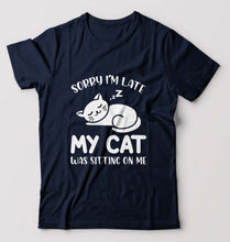 Load image into Gallery viewer, Cat T-Shirt for Men-Navy Blue-Ektarfa.online
