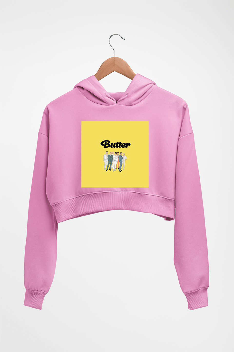 BTS Butter Crop HOODIE FOR WOMEN-Light Baby Pink-Ektarfa.online