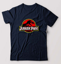 Load image into Gallery viewer, Jurassic Park T-Shirt for Men-S(38 Inches)-Navy Blue-Ektarfa.online
