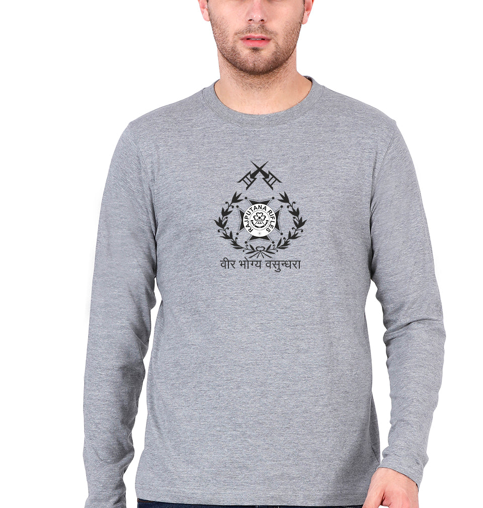 RAJPUTANA RIFELS Army Full Sleeves T-Shirt for Men-Grey Melange-Ektarfa.online