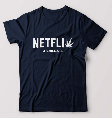 Netflix Weed & Chill T-Shirt for Men-Navy Blue-Ektarfa.online