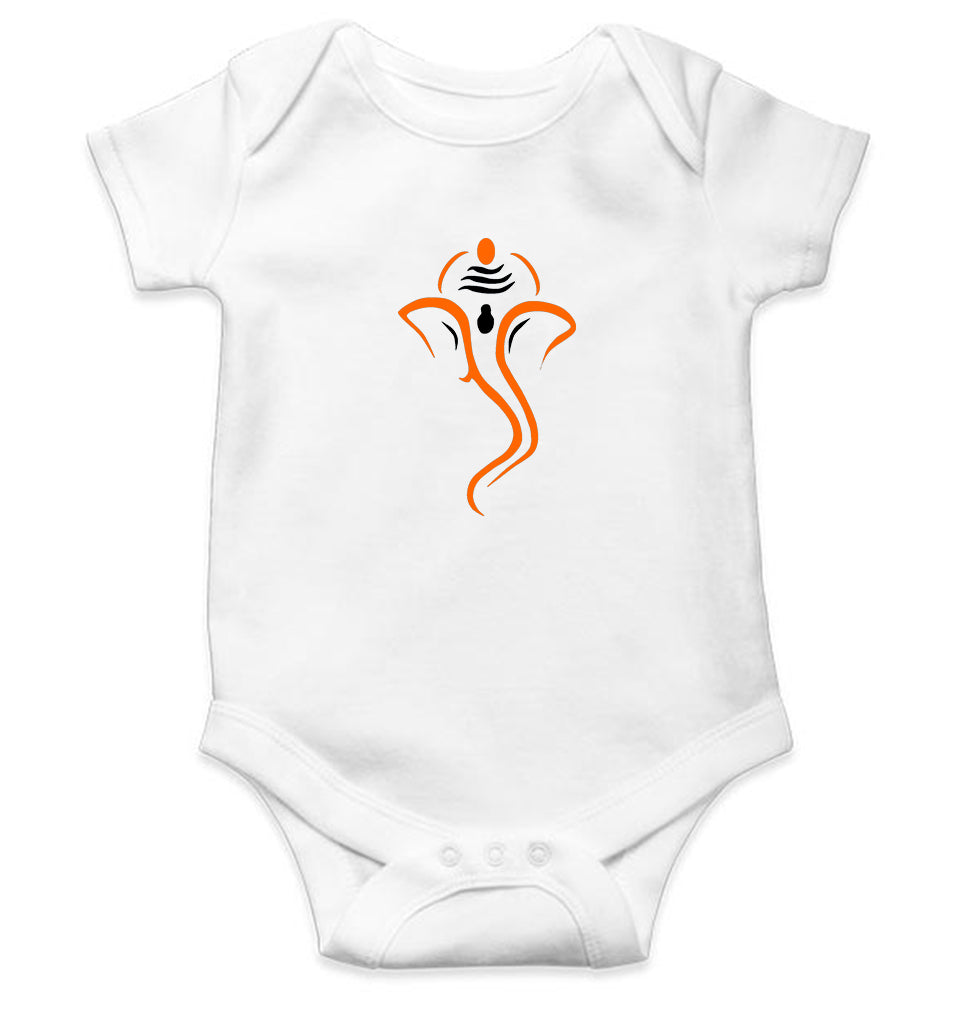 Shree Ganesh Kids Romper For Baby Boy/Girl-0-5 Months(18 Inches)-White-Ektarfa.online