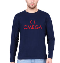 Load image into Gallery viewer, Omega Full Sleeves T-Shirt for Men-S(38 Inches)-Navy Blue-Ektarfa.online
