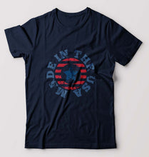 Load image into Gallery viewer, America T-Shirt for Men-S(38 Inches)-Navy Blue-Ektarfa.online
