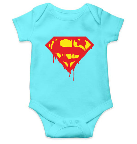 Superman Kids Romper Kids Romper For Baby Boy/Girl-0-5 Months(18 Inches)-Sky Blue-Ektarfa.online