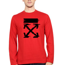 Load image into Gallery viewer, Off White Tee Full Sleeves T-Shirt for Men-Red-Ektarfa.online
