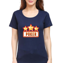 Load image into Gallery viewer, Poker T-Shirt for Women-XS(32 Inches)-Navy Blue-Ektarfa.online
