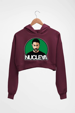 Load image into Gallery viewer, Nucleya Crop HOODIE FOR WOMEN-Maroon-Ektarfa.online
