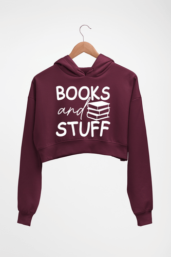 Books Crop HOODIE FOR WOMEN-Maroon-Ektarfa.online