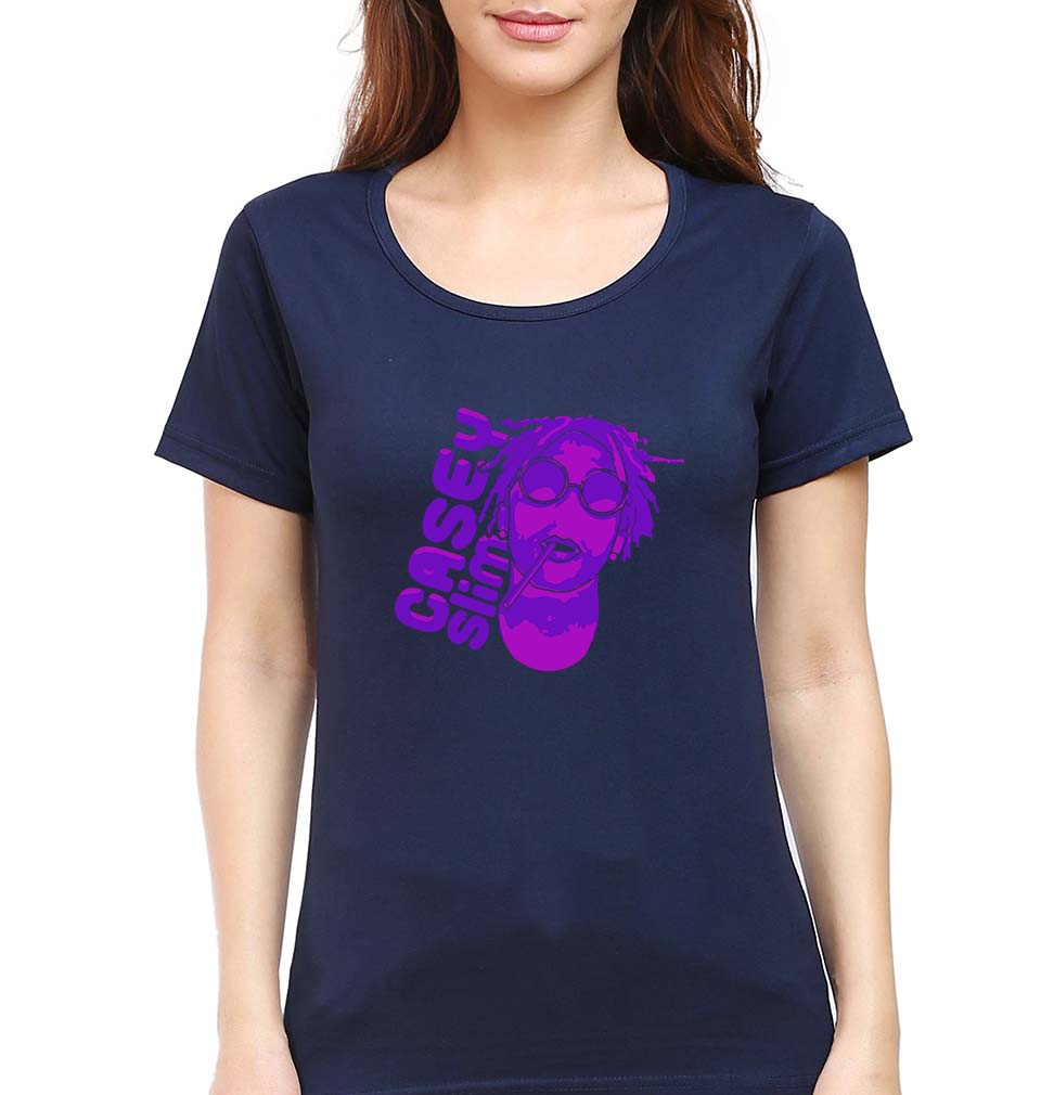 Tupac 2Pac T-Shirt for Women-XS(32 Inches)-Navy Blue-Ektarfa.online